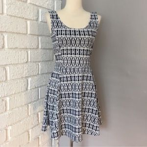B&W Tribal Print Skater Dress